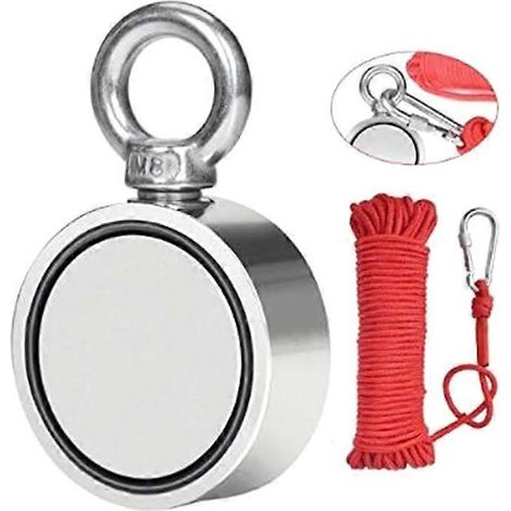 Aimants de pêche néodyme double face 120 kg (nouveauté 2021) + corde de 20 m (1/5)