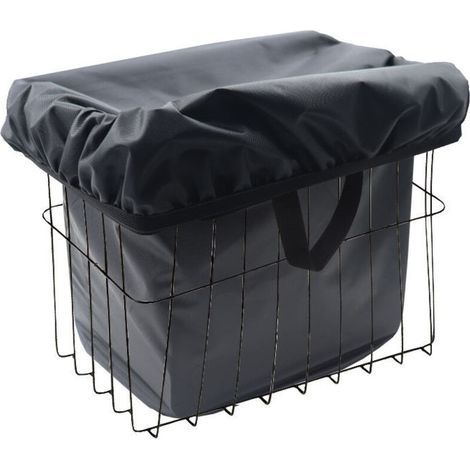 Garden furniture cover--Black bicycle basket cover, snow protection, waterproof, dustproof, lightweight, reflective, bicycle basket liner (1/4)