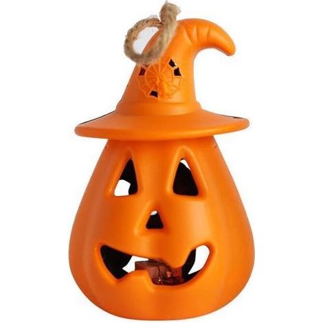 Décorations d'Halloween Portable LED de la citrouille et des lanternes de crâne de la batterie de la batterie décoration de la jumelage de la pompe à thème de la citrouille Lanterne suspendue pour Hal (1/5)