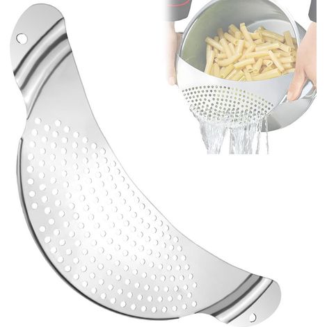 Passoire Cuisine de Demi-Lune, Egouttoir Pates en Acier Inoxydable, Longueur et Largeur 33 x 13,5 Cmegouttoir Pates (1/5)