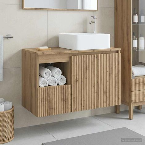 vidaXL Bathroom Furniture Set 2 pcs Artisan Oak Engineered Wood (1/5)