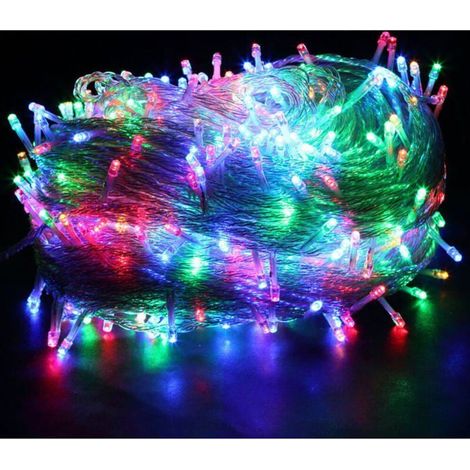 30 m guirlande lumineuse LED multicolore, 8 modes de scintillement, étanche IP44, pour décoration intérieure et extérieure, fêtes et Noël (1/4)