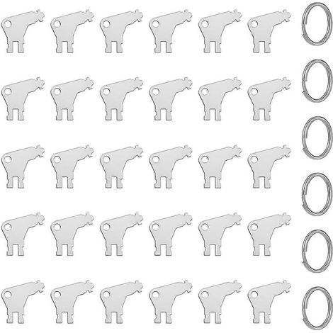 Clé pour distributeur d'essuie-mains en papier, lot de 30 clés avec 6 anneaux porte-clés (1/4)