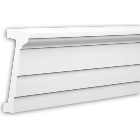 Arquitrabe Profhome 404201 Perfil de fachada Perfil de estuco Moldura para exteriores diseño moderno blanco 2 m