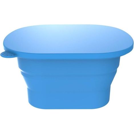 Bac à glaçons pliable en silicone — Très grande capacité avec couvercle — Anti-déversement, idéal pour les bars à domicile — Compatible lave-vaisselle — Olive (Bleu) (1/5)