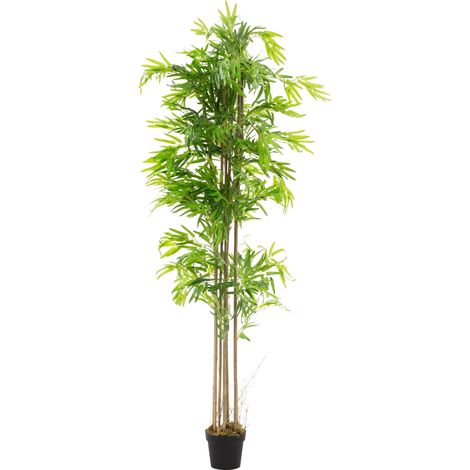 ML-Design Bambù Artificiale 210 cm Piante Artificiali di Grandi Dimensioni Pianta Finta con Tronco di Legno Vero Albero Artificiale Come Vero decorazione in Vaso per Interni ed Esterni per Ufficio (1/5)