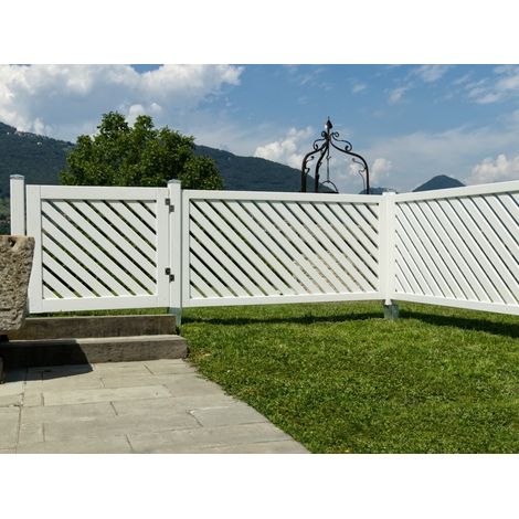 Cancelli Recinzione Selenia Pino Laccato Colore Bianco cm.100x90h pz 2