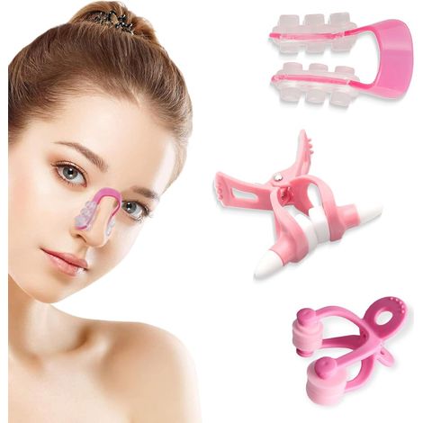 Ensemble de trois pièces pour modeler le nez : pince-nez, pince-nez en silicone, pince-nez magique indolore, masseur de nez.