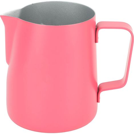 Pichet à mousser le lait en acier inoxydable 380 ml avec bec verseur pointu, ustensiles à café, rouge (1/5)