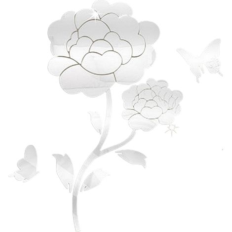 3D-Kristall-Wandaufkleber, selbstklebend, florales Design, abnehmbar.