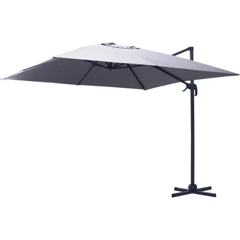Ombrellone alluminio Montana 4x4 m grigio con palo laterale (1/4)