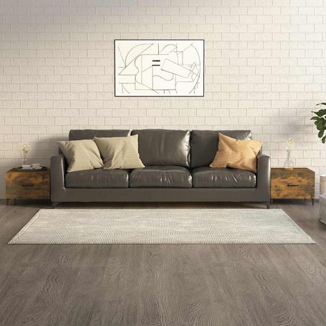 vidaXL Coffee Tables with Metal Legs 2 pcs Smoked Oak 50x50x40 cm (1/5)