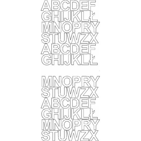 Selbstklebender Buchstabenaufkleber, 3,5 cm, glänzend weiß
