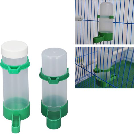 Dispensador de agua y comida para jaula de pájaros, 140 ml y 150 ml, con pinzas para loros y cacatúas. (1/5)
