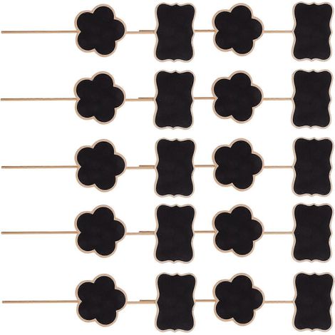 Filiyano-[RM] Étiquettes de jardin potager, bâtonnets, étiquettes à fleurs, style rustique, 18 x 7,5 x 0,2 cm, lot de 20, noir. (1/5)