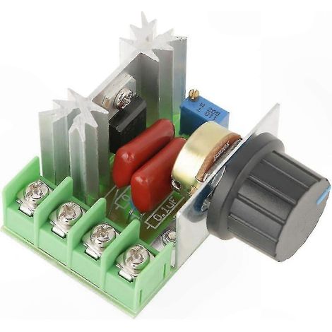 Drehzahlregler für Wechselstrommotoren, Spannungsregelung und LED-Dimmer bis 2000 W, 50-220 V, 25 A, einstellbare Leistungsregelung, integrierter Dimmer, für industrielle und private Anwendungen. (1/5)