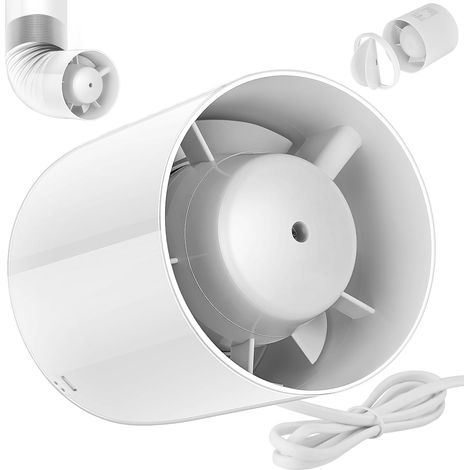 Extracteur D'air 100mm, Extracteur Dair 130 m³/h, 34dB Leise, Extracteur Air D'air Salle de Bain pour Cuisine, WC, Serre, Tente de Culture, Garage (1/5)