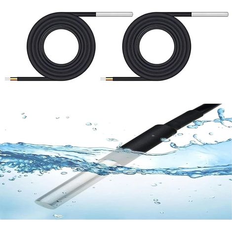 5m Sonde Temperature 2 pièces Capteur de Température étanche Sonde Température 5M -55℃ ~ +125℃ 3.0V~5.5V Compatible avec