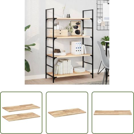 Bois d'acacia -  Étagères flottantes 2 pcs 60x40x2 cm acacia massif non traité (1/5)