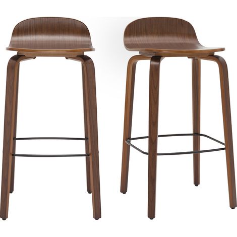 Sgabelli da bar vintage noce H68 cm (set di 2) OBRA