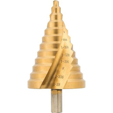 Grand foret à rainure hélicoïdale en acier rapide HSS 10 tailles en titane haute vitesse 0,63 cm à 3,8 cm pour la tôle d'aluminium, le métal et le bois, grand trou à plusieurs trous pour les amateurs (1/5)