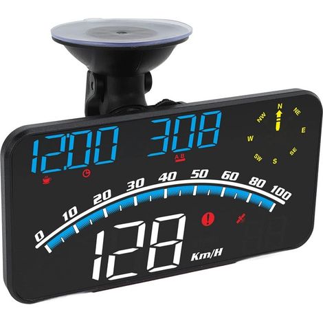 HUD de Voiture, Compteur de Vitesse GPS Universel HUD Alarme de Vitesse de Camion de Voiture (1/5)