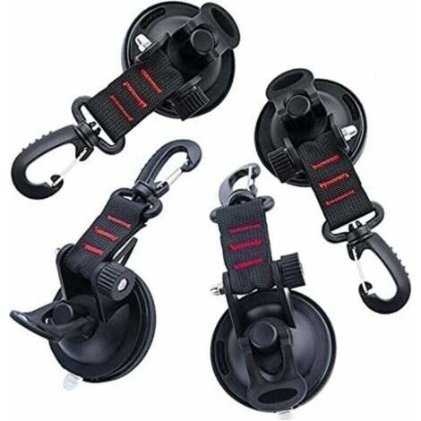 FENOPLASTICALot de 4 ventouses d'ancrage avec fixation à ventouse pour voiture, camping, bâche, accessoire ventouse multifonction pour tentes comme auvent latéral de voiture (1/5)