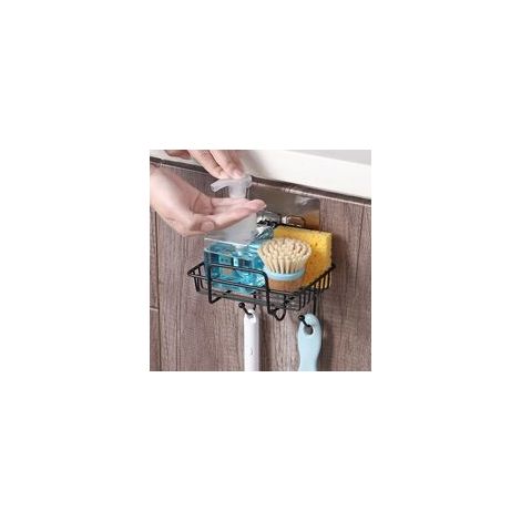 Porte-éponge de cuisine, 2 en 1 Organisateur Evier Cuisine, Porte-éponge Panier de Rangement en pour détergents éponges, pour cuisine, salle de bain 11166cm (1/5)