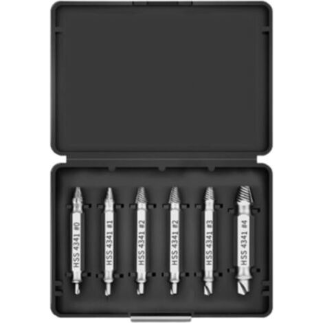 6 Pièces kit Extracteur de Vis Cassée,Extracteur de Vis Dénudé, Extracteur de Petite Vis Pour Percer et Enlever des Vis Endommagées (1/4)