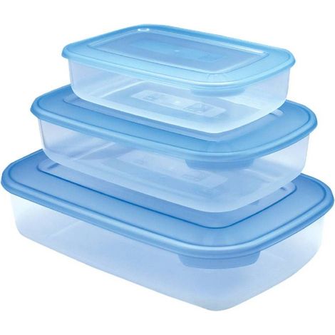 CONTENITORE RETTANGOLARE IN PLASTICA SET 'FRIGO BOX' acqua trasparente