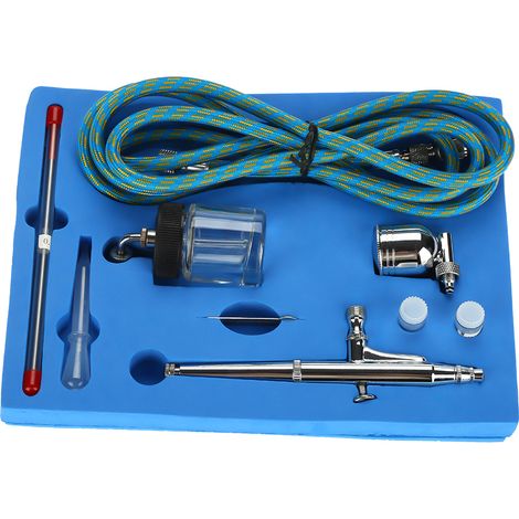 Kit aérographe 0,2mm/0,5mm aiguille gravité pistolet pulvérisateur pour tatouage nail art peinture à air (1/5)