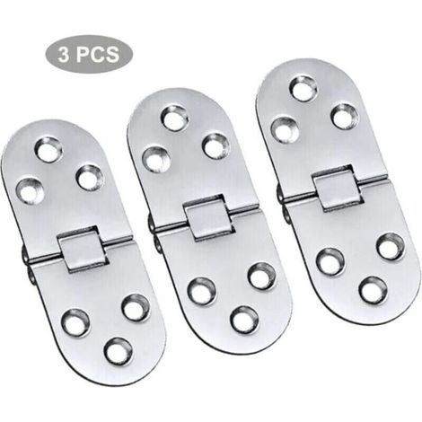 3 PCS Alliage Charnires De Table Acier Inoxydable Charnires Porte Pliant Rabat Charnires Table Charnires Pliante Charnieres Alliage Flip Charnires Pour Tiroir Table Bureau Machine Coudre Argent (1/5)