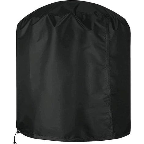 Funda para barbacoa, 58 x 58 x 77 cm, redonda, de poliéster, universal, impermeable, resistente a los rayos UV y al viento, color negro. (1/5)