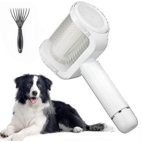 Brosse électrique pour chiens à poils longs, brosse carde pour chiens, brosse de toilettage haute efficacité, facile à nettoyer, écologique et portable. (1/5)
