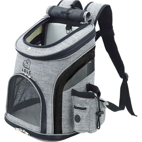 Sac à dos de transport pour chien – Taille M 39x31x25 cm – Charge max 5,5 kg – Matériau respirant et pliable – Poches de rangement (1/5)