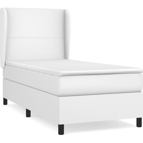 Maison Exclusive - Giroletto a Molle con Materasso Bianco 90x200 cm in Similpelle (1/5)