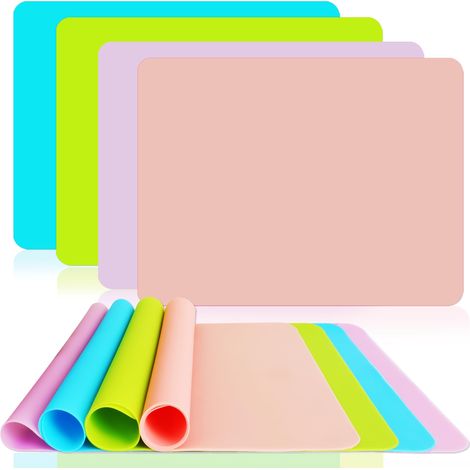 Lot de 4 Protections de Table en Silicone 30x40 cm, Tapis en Silicone Resistant a la Chaleur (1/5)