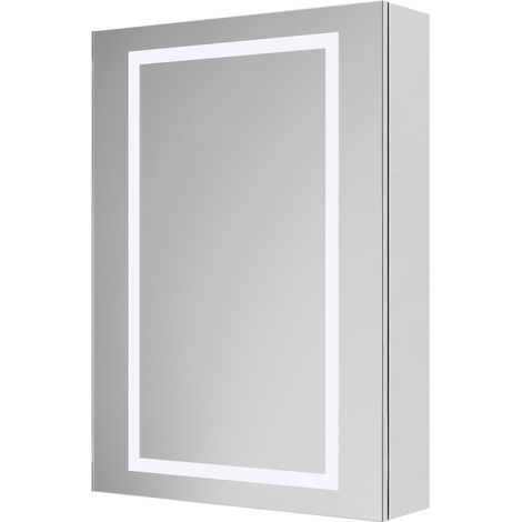 Quail 500mm x 700mm Single Door Illuminated LED Mirrored Cabinet with Demister and Infrared Sensor and Shaver Socket (1/5)
