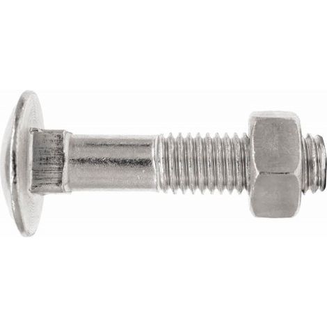 (M6X50) TORNILLO CON CABEZA REDONDA CON CUELLO CUADRADO Y TUERCA HEXAGONAL. CINCADO(100U) - INDEX (1/3)