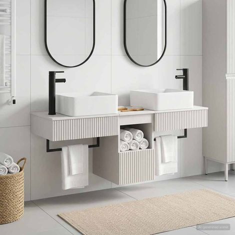 vidaXL Bathroom Cabinet Set 3 pcs White 136 x 35 x 80 cm (1/5)