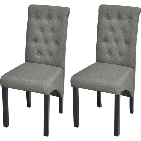 Juego de 2 sillas cocina comedor moderno y confortable tela gris claro CDS020476