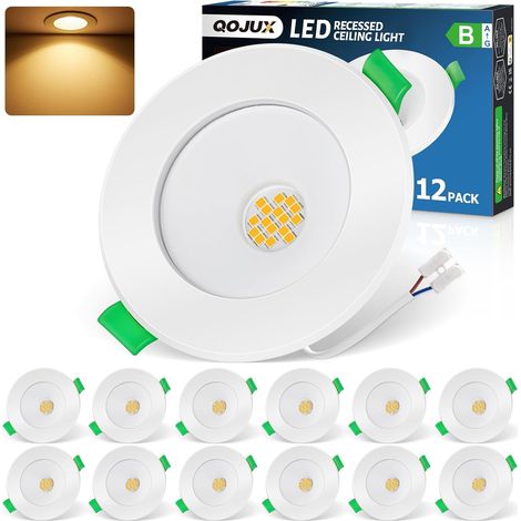 Lot de 6 Spot LED Encastrable Classe B 4000K Blanc Neutre, 5W 800LM Spots de Plafond Encastré Extra Plat 230V IP44 Salle de Bain,Trou Φ 68mm - 80mm, Non Dimmable