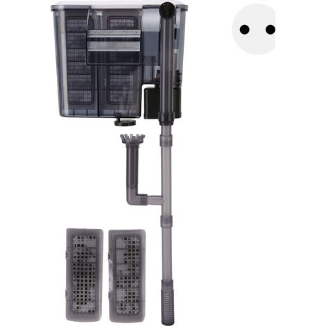 Filtro colgante para acuario con skimmer de superficie y caudal regulable – 500 l/h, 5 W, PVC, 38 cm (1/5)