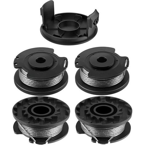 5 Pièces F016800569 Bobines de fil de Rechange pour débroussailleuse Bosch EasyGrassCut, F016800385 Bobine de Rechange de Tondeuse Compatible avec ART 23SL et ART 26SL (4pcs + 1pcs) (1/5)