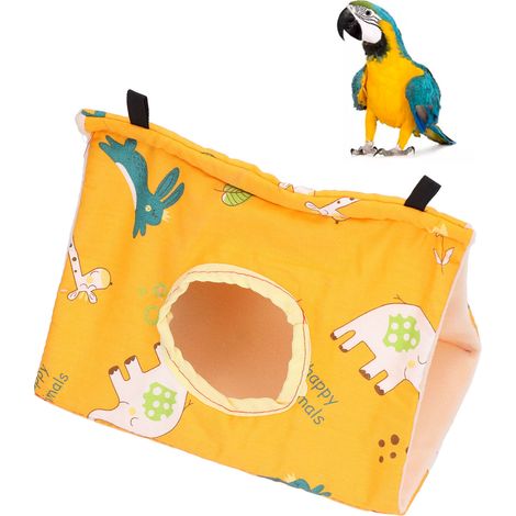 Hamac en velours pour oiseaux, nid pour perroquet, maisonnette pour oiseaux, nid de couchage avec trou, nid triangulaire pour oiseaux (1/5)