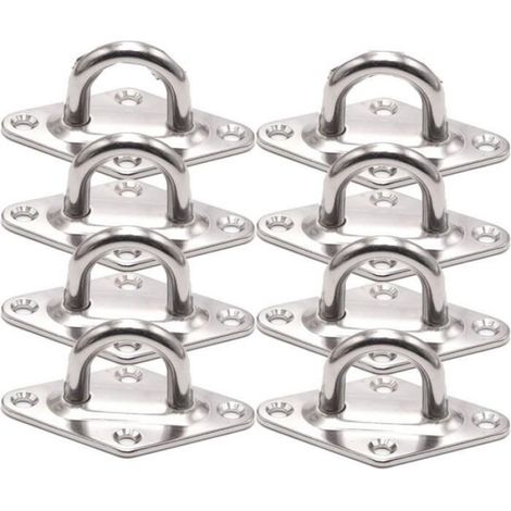 8 Pièces Anneau d'Arrimage en Acier Inoxydable - Crochet Camion Arrimage pour Remorques, Camions, Bateaux, Voitures, Kayaks (M5) (1/4)