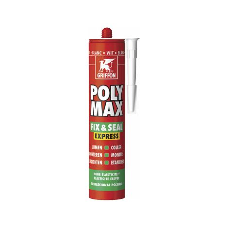 Griffon – Mastic de fixation blanc 435G – Étanchéité sans solvant – Résistance aux intempéries – Prise rapide sous l'eau
