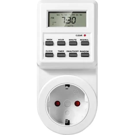 Prise programmable numérique et électrique avec cycles alternés et répétitifs, prise minuteur à compte à rebours, prise minuteur programmable avec écran LCD, économie d'énergie (1/3)