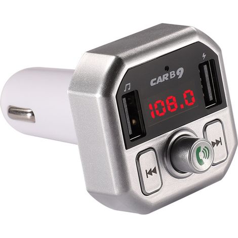 Neuer Bluetooth-MP3-Player fürs Auto, ABS-Autoradio, Zigarettenanzünder-Design, B9 Bluetooth-MP3-Player fürs Auto – Silber (1/2)