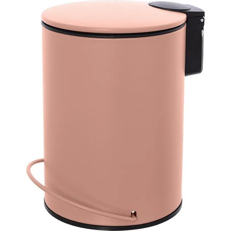 Pattumiera in acciaio 3 litri rosa soft-close con secchio estraibile Spring (1/4)